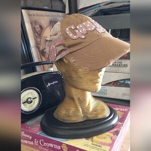 Cowgirl Glam Camouflage Brown and Pink Half Mesh Baseball Cap